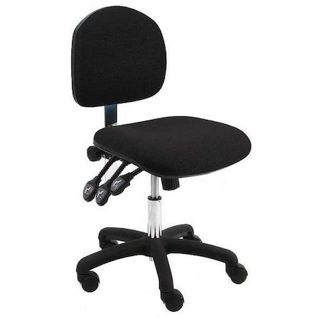 Benchpro Wns-Fb-Tlc-Ww-Black Fabric Task Chair, 17" To 22", No Arms, Black