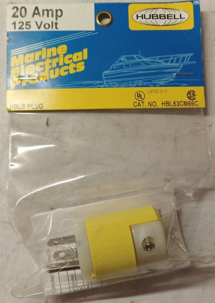 NEW HUBBELL 20 AMP MARINE ELECTRICAL PLUG 125V HBL53CM66C