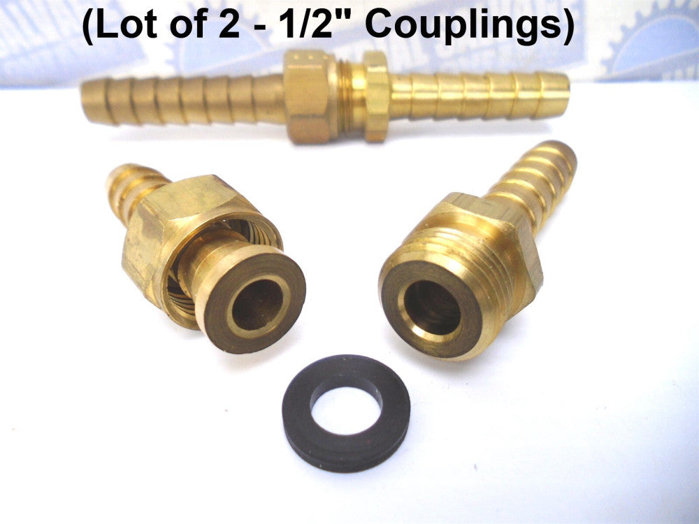 (2 Pcs) - 5365K41 - LONG SHANK 1/2 in HOSE COUPLING ADAPTER - (NEW COUPLINGS)