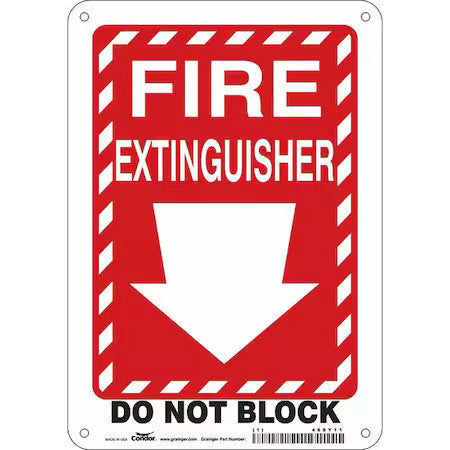 Condor 469Y11 Safety Sign,7" W,10" H,0.032" Thickness