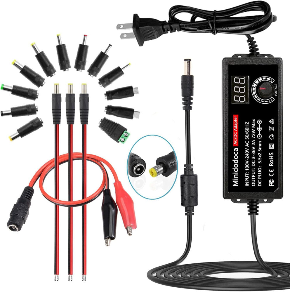 72W Power Supply Adjustable DC 3V ~ 36V Variable Universal Switching AC/DC...