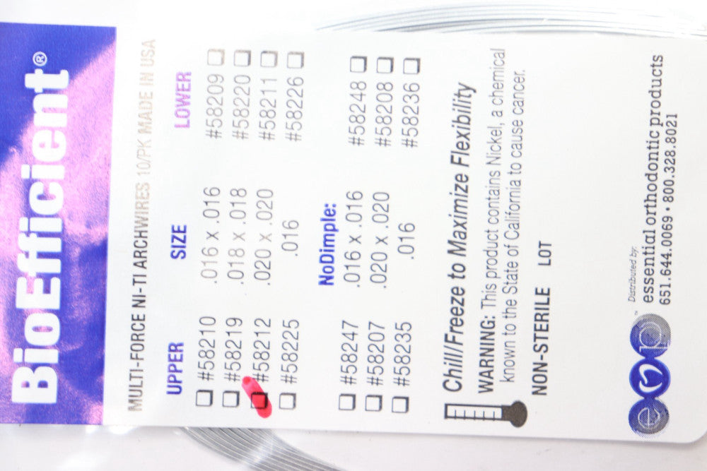 (10-Pk) EOP BioEfficient Niti w/ Dimple .020 x .020 58212