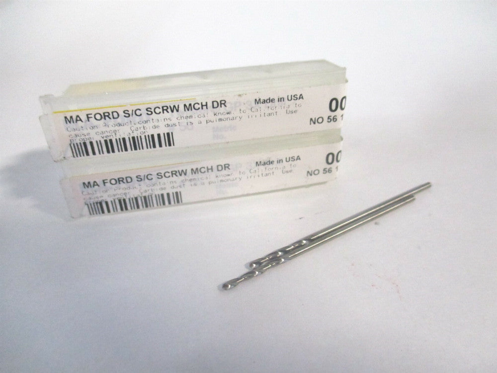 (20604650) #56 118° Spiral Flute Solid Carbide Screw Machine Drill Bit - Qty 2
