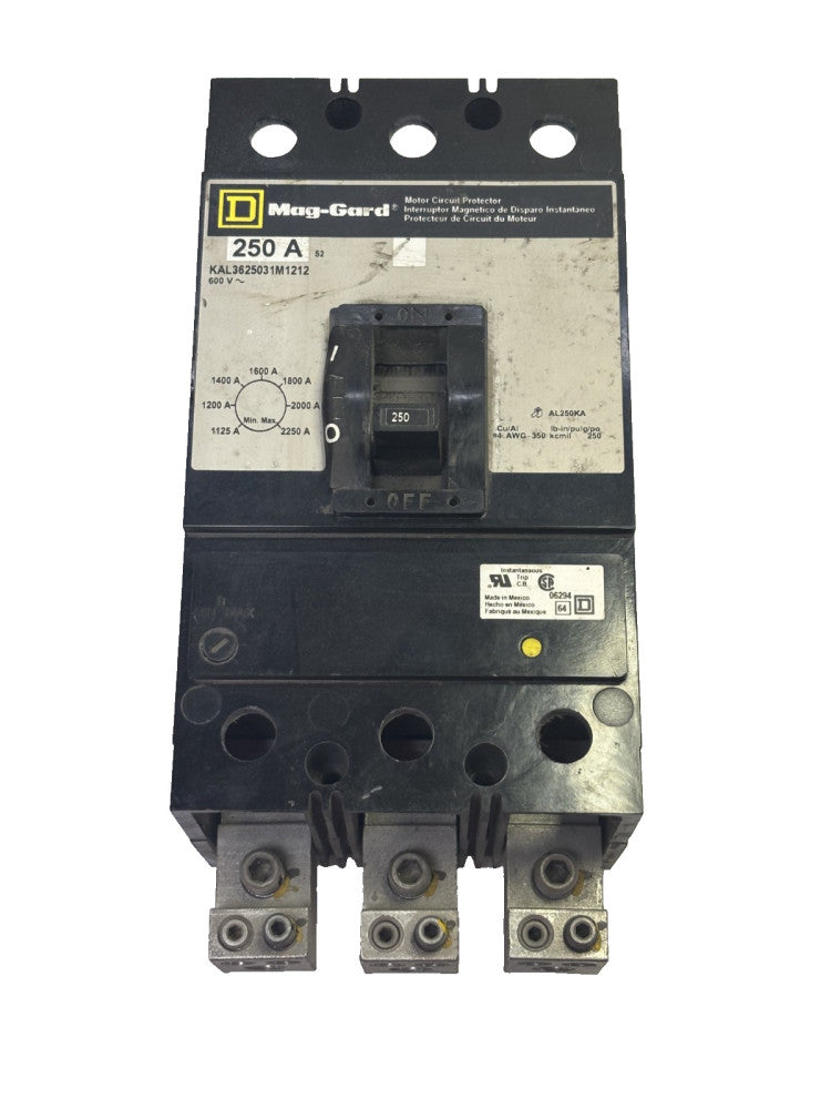 SQUARE D KAL3625031M1212 MAG-GARD CIRCUIT BREAKER 3 POLE, 600V, 250A
