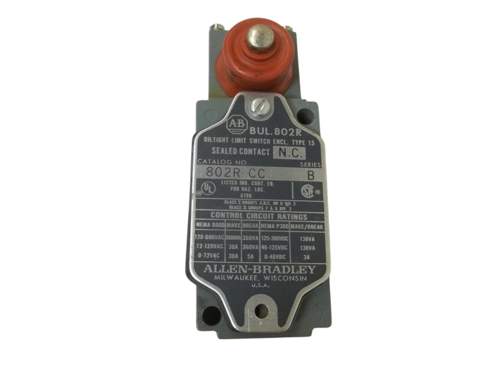 ALLEN BRADLEY 802R-CC SER.B LIMIT SWITCH UNMP