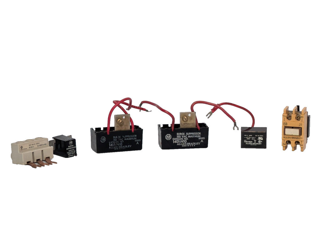 Lot of 6: Assorted Allen-Bradley Surge Suppressors, 195-FA20 Contact Block
