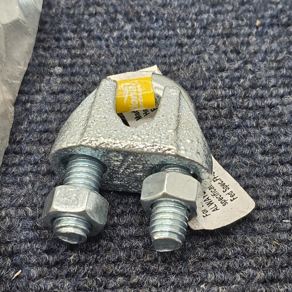 (10 PIECES) National Hardware N248-310 3/8” Wire Cable Clamps Zinc plated 3230BC