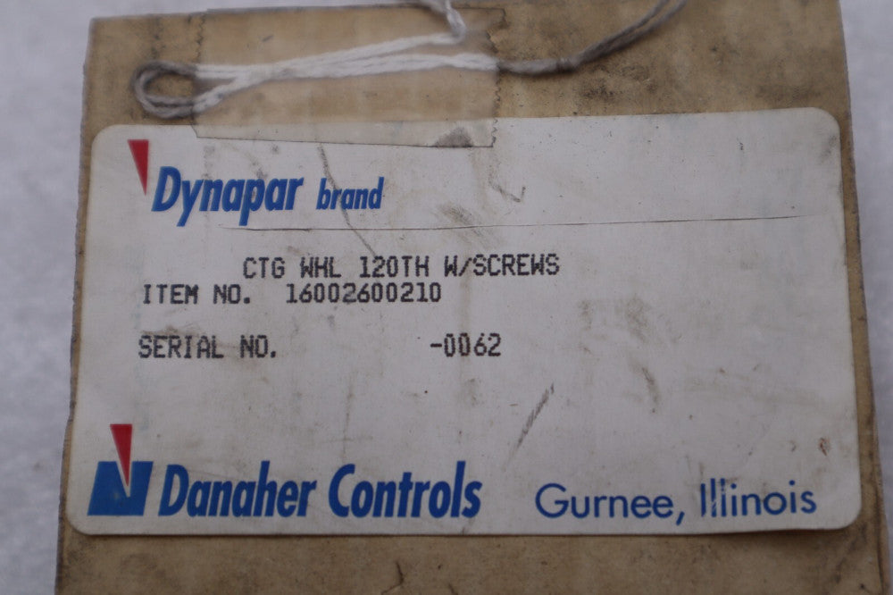 DYNAPER 16002600210 COUNTING WHEEL GEAR STOCK #K-3680