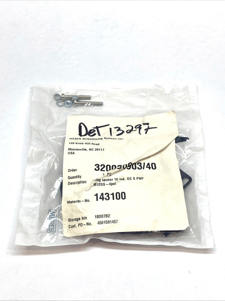 Weber WN 143100 Inductive Ring Sensor 15mm Dia. 10-35VDC