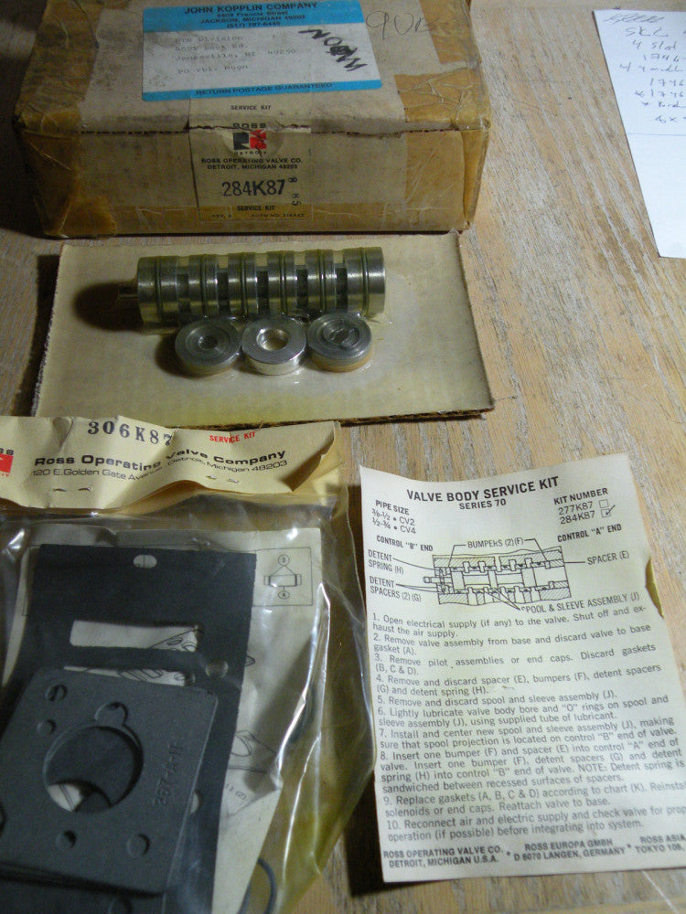 ROSS 284K87 Valve Body Service Kit for Series 70 Valve