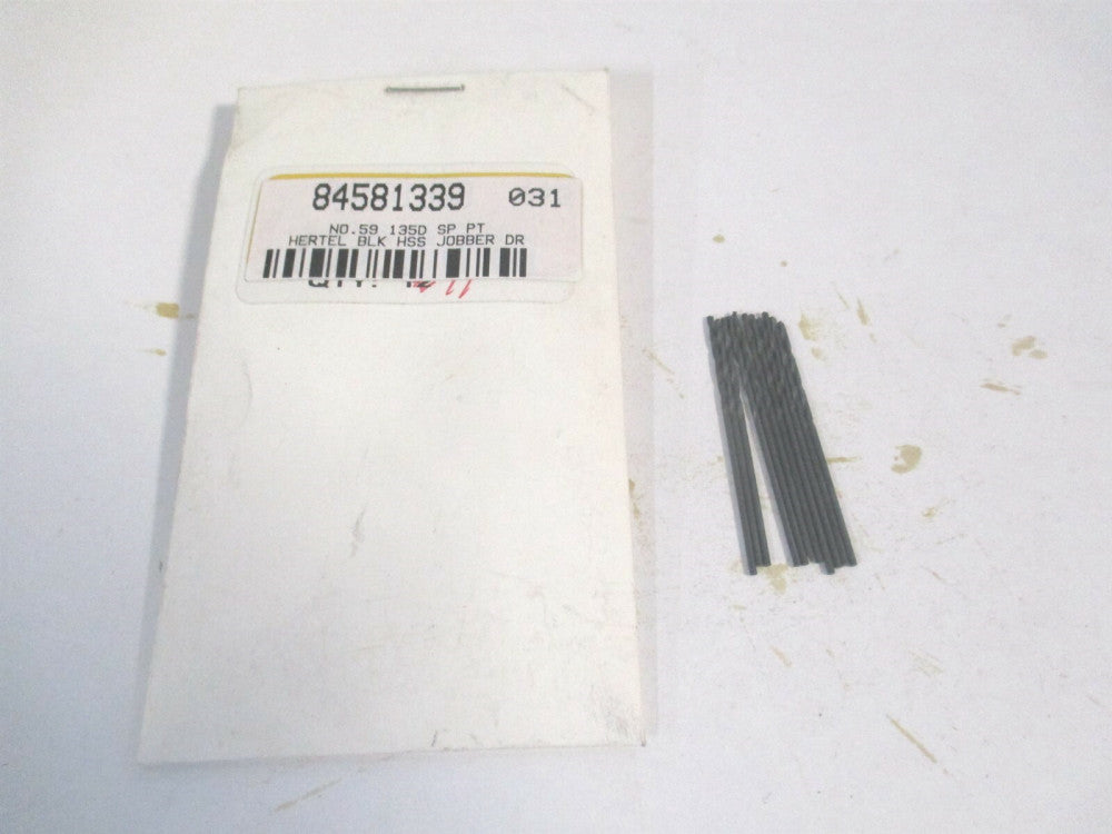 (84581339) #59 11/16" x 1-5/8" OAL 135° HSS Regular Spiral Jobber Drill - Qty 11