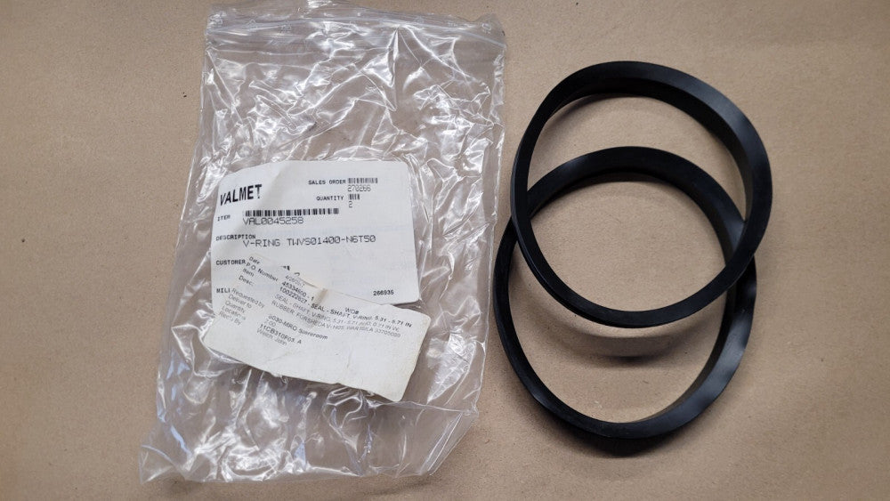 Lot of 2 Valmet VAL0045258 Rubber V-Rings TWVS01400-N6T50 5.31-5.71" ID