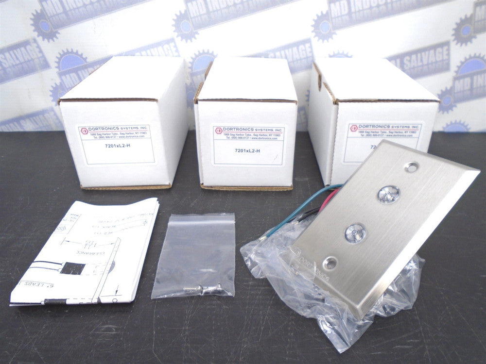 (3 PC) DORTRONICS - 7201xL2-H - DOOR STATUS INDICATOR Red/Green 24V (NEW in BOX)
