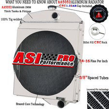 3 Rows Aluminum Radiator Tractor fits Oliver 1550 1555 1600 1650 1655 163343AS
