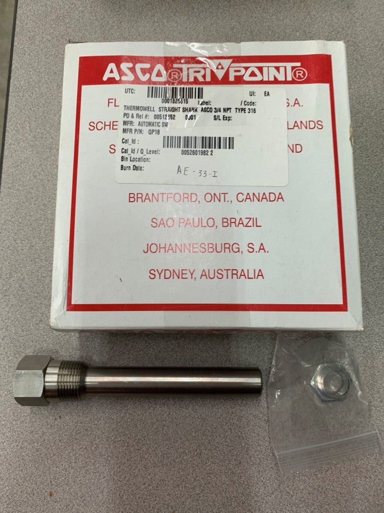 NEW IN BOX ASCO THERMOWELL QP18