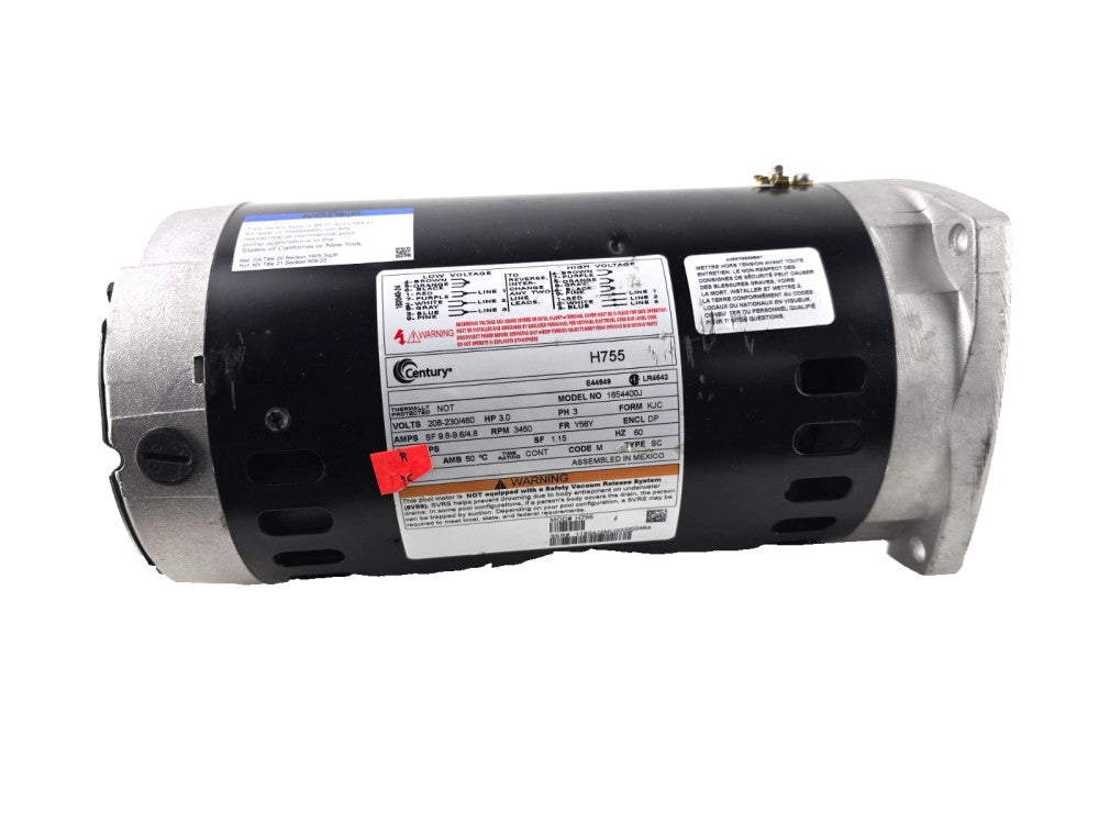Century H755 Electric Motor 3 HP 3600 Rpm 3PH 208-230/460 Volt 56Y Frame