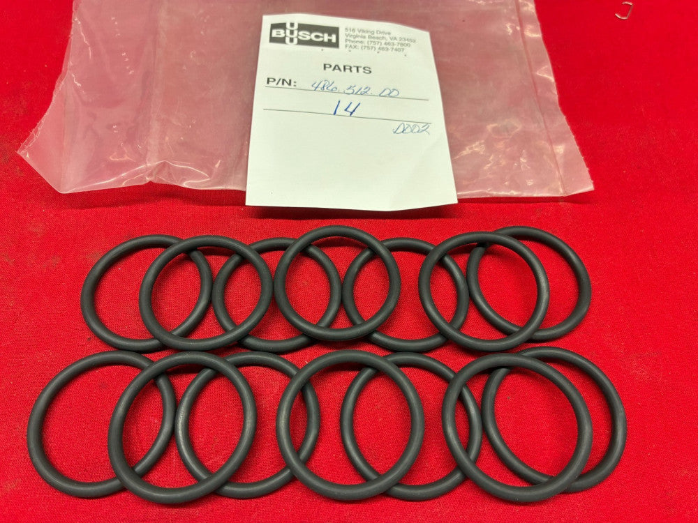 BUSCH BLACK O-RINGS PART NUMBER: 486.512.00 (LOT OF 14)