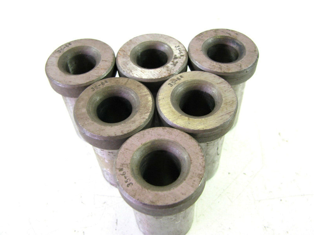 (H64-24) 35/64 x 1 x 1-1/2" Head Press Drill Bushings NEW - Lot of 6