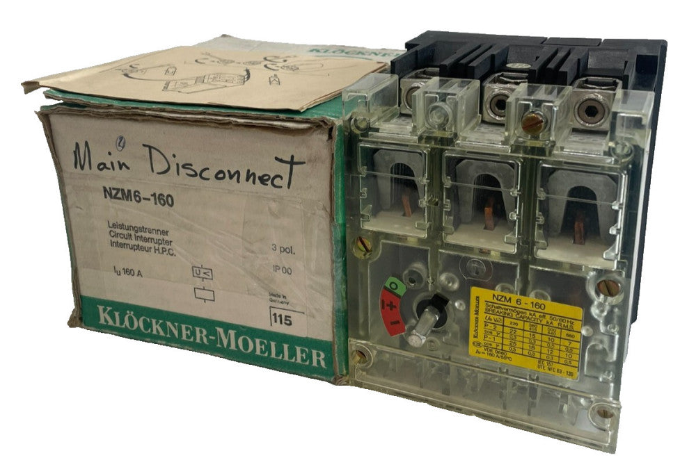 NEW MOELLER KLOCKNER NZM6-160 CIRCUIT INTERRUPTER 3 POLE NZM6160