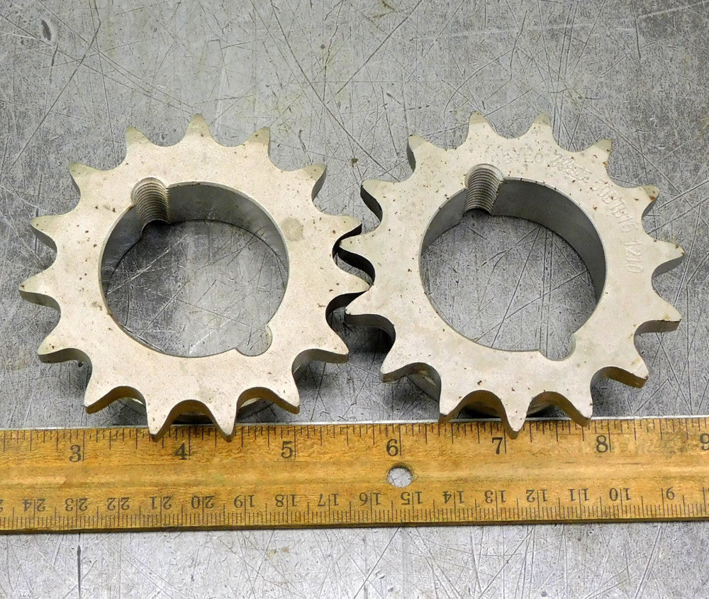 Martin 50BTB15 Roller Chain Sprocket #50 15 Teeth 1-3/4" Bore Lot of Two (2)