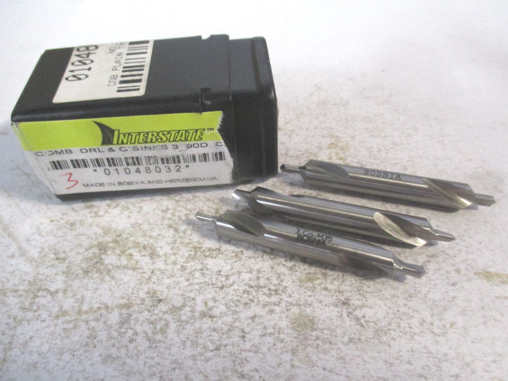 (BC11P0003) #3 90° 1/4 x 7/64" x 2" OAL Cobalt Combo Drill & Countersink - Qty 3