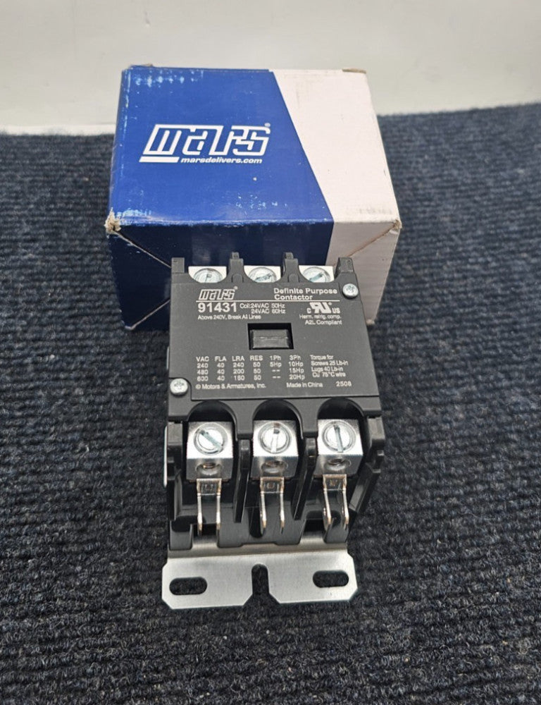 Mars 91431 Definite Purpose Contactor 3-Poles 40A 24VAC