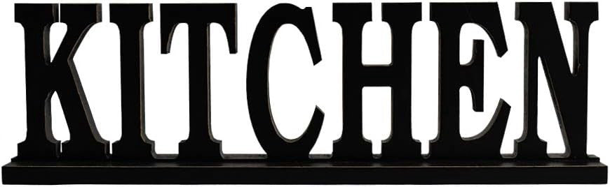 Morning View Wooden Kitchen Sign Decor Black Free Standing