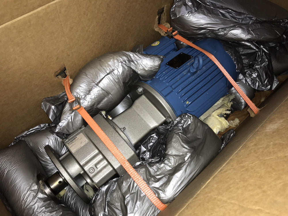 3hp Gearmotor, SEW-Eurodrive RF47 with weg 00318ET3E182TC-W22 MOTOR 208-230/460V