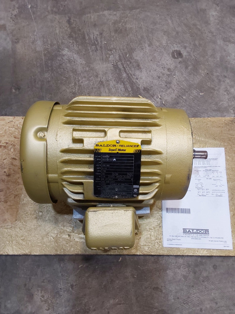 BALDOR VEM3581T Super E 3 Phase motor 1HP 1760RPM