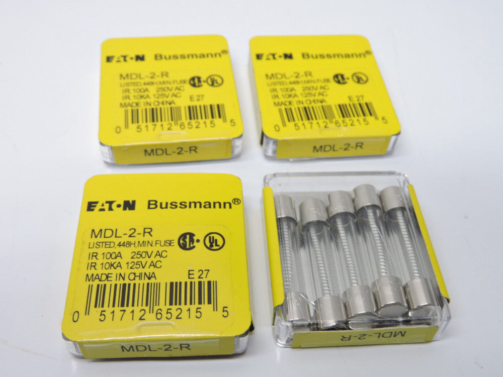 (Lot of 20) Eaton Bussmann MDL-2-R Fuses, Cartridge, MDL Series