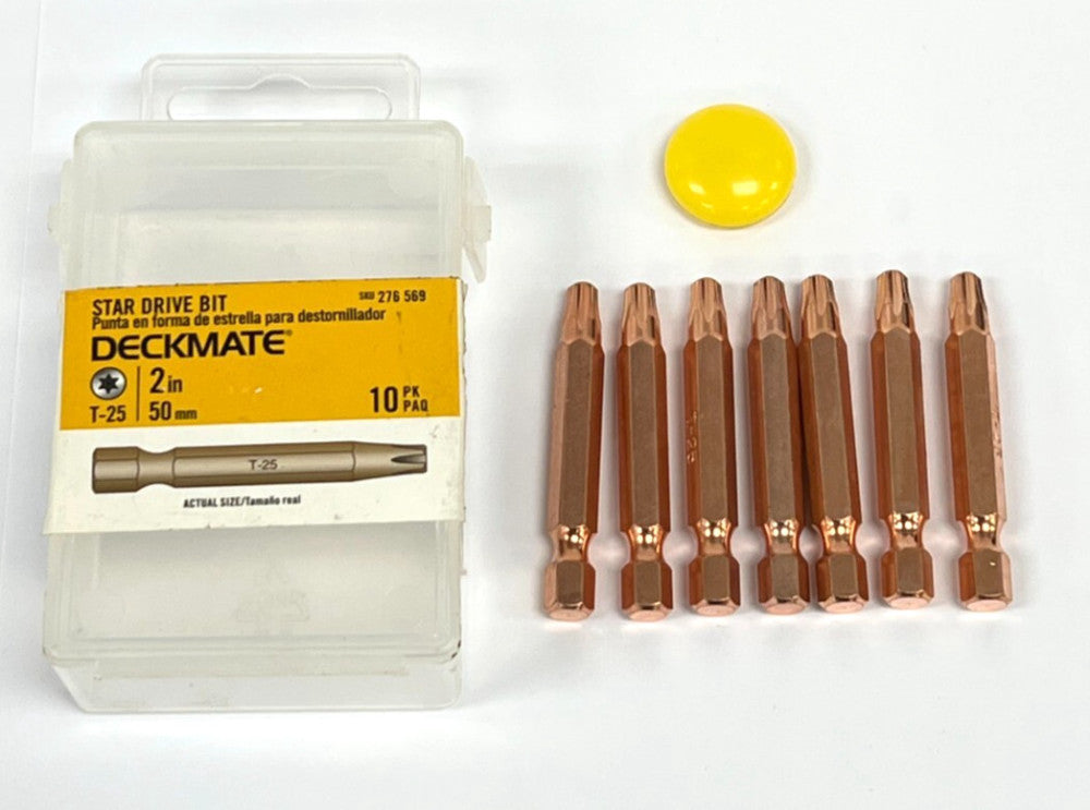 DECKMATE 276569 STAR DRIVE BIT 2IN 50MM T25 LOT OF 7