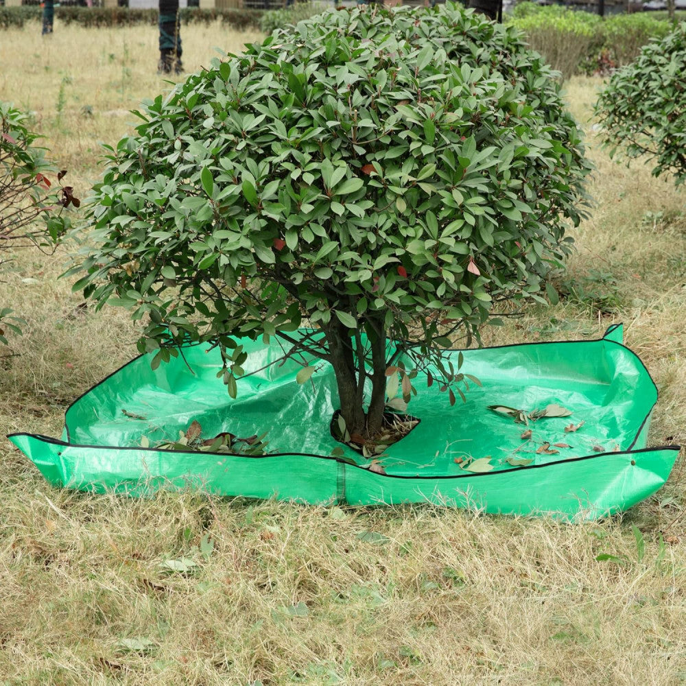 moonoom Landscape Tarp for Trimming, 78.7"x78.7" Pruning Tarp with 12 inch Holem