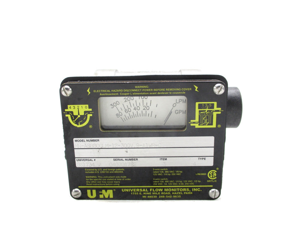 UNIVERSAL FLOW MONITORS MN-ASB80GLM-12-300V.9-A1WR-C 0-80GPM NSNP