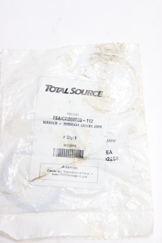 Total Source Flat Washer 36 MM x 44.5 MM x 1.6 MM CR060030-112