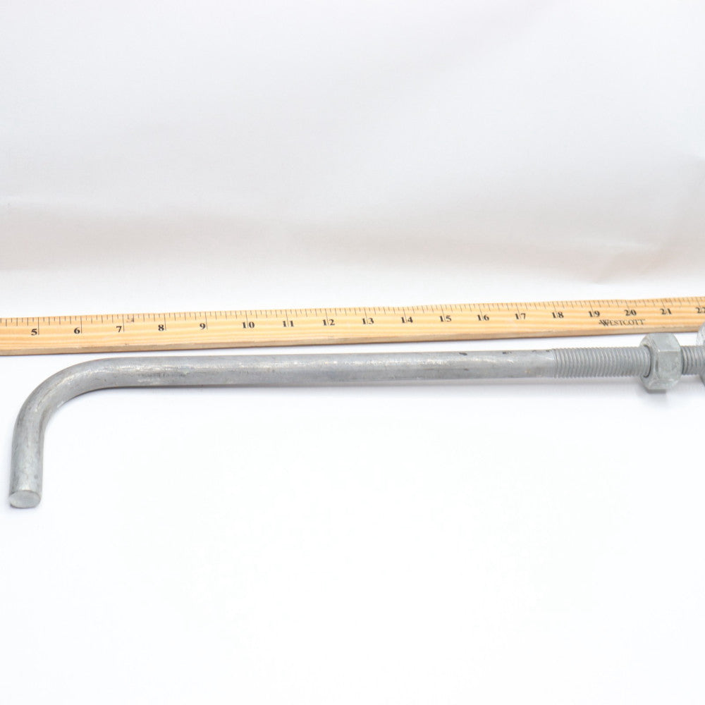 Galvanized L Bolt 3/4"-10 x 6" Thread 18" Long