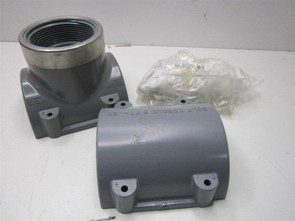 (867V-422CSR) 4" x 4" x 3" Schedule 80, Female NPT, 235 psi @ 73°F Saddle Clamp