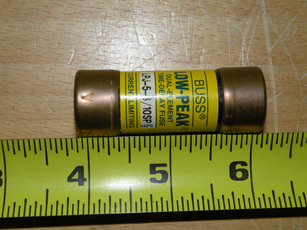 (3) Buss Low-Peak LPJ-5-6/10SP, Dual-Element, Time Delay, 600V Class J Fuses