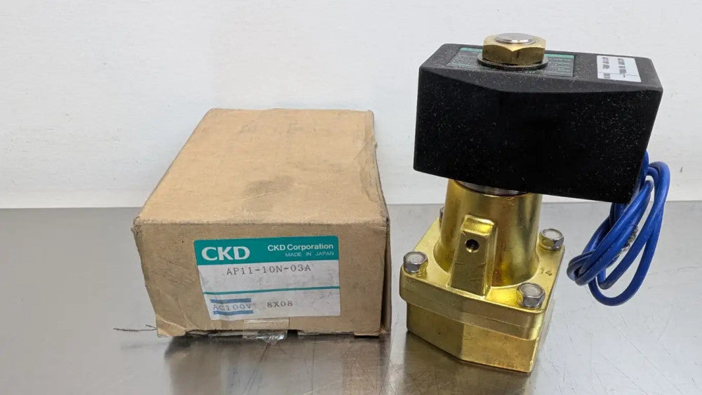 CKD AP11-10N-03A Solenoid Valve 100/110VAC Coil 3/8" FNPT
