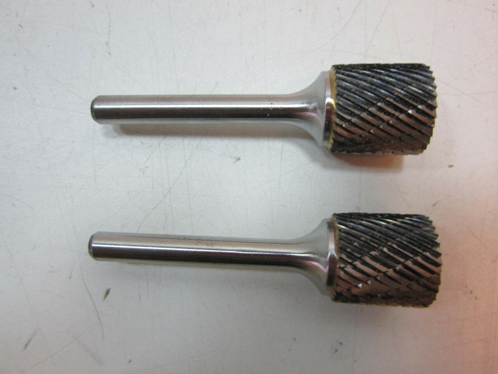 3/4" x 1/4" Single Cut Carbide Cylinder Head Shank Burrs NEW - Lot of 2