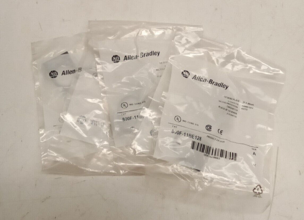 Allen-Bradley Legend Plate 30x40mm 800F-11BE128 (Lot of 5)