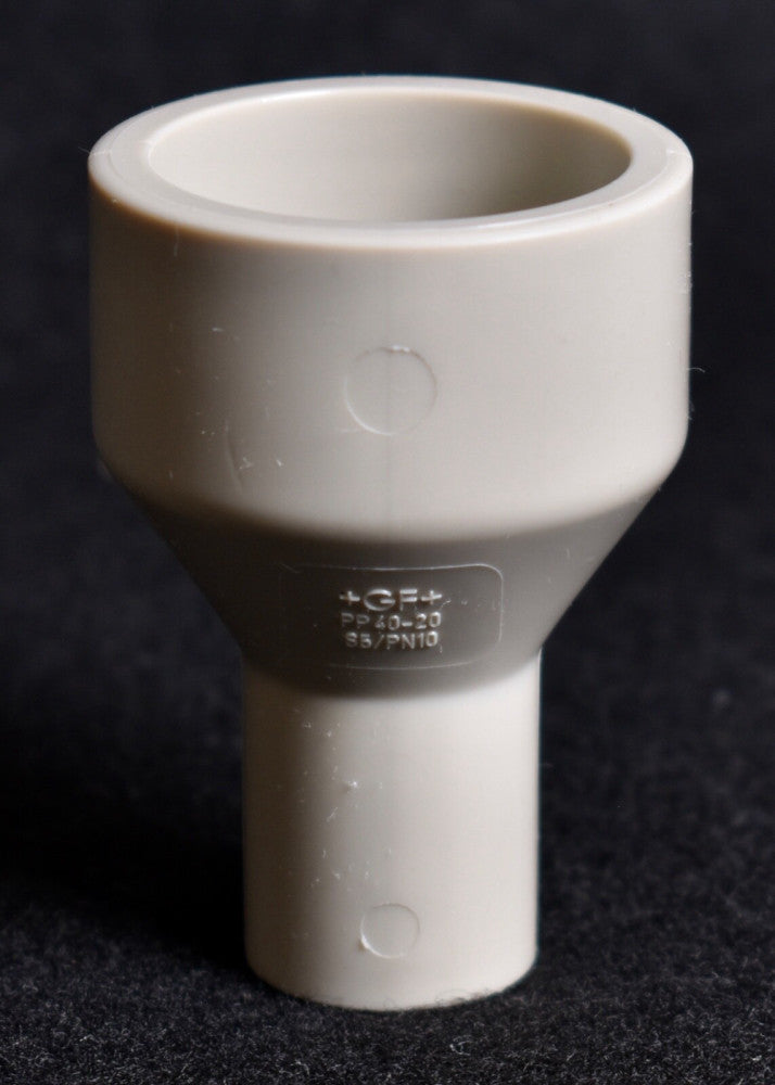 Georg Fischer Reducer Bushing PP 40-20mm 1-1/4" x 1/2" Butt Fusion 727.908.548