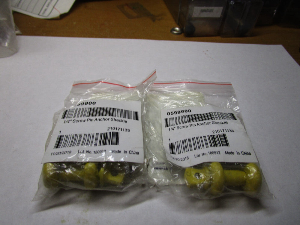 1/4" 1000 lb-WLL Screw Pin Anchor Shackle QTY 2