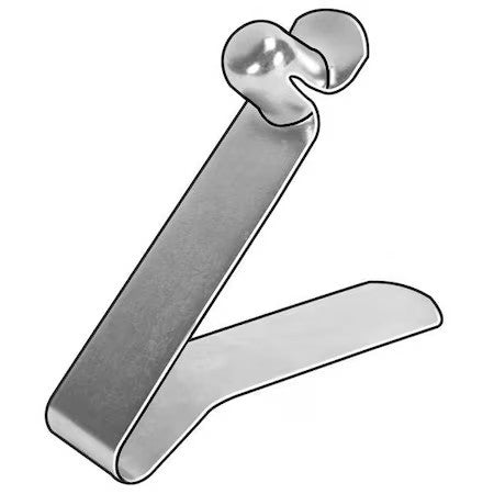 Zoro Select B180 0.375" D X 0.370" H Single End B Style Dog Leg Snap Button, 10