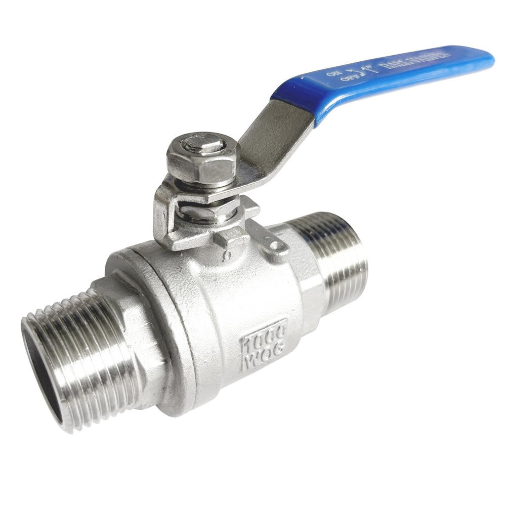 1 inch Male to Male Thread Ball Valve 304 Stainless Steel Full Port NPT Threa...