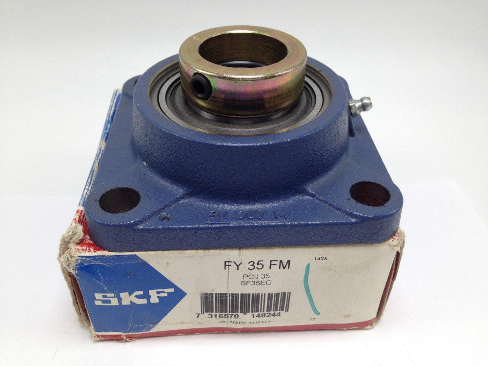 SKF FY-35-FM BEARING SQUARE 4-BOLT FLANGED UNIT 35MM BORE PN# FY-35-FM