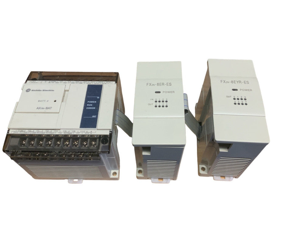 Used AX1N-24MT For Shihlin controller WITH 2 Mitsubishi FX2N-8ER-ES/UL