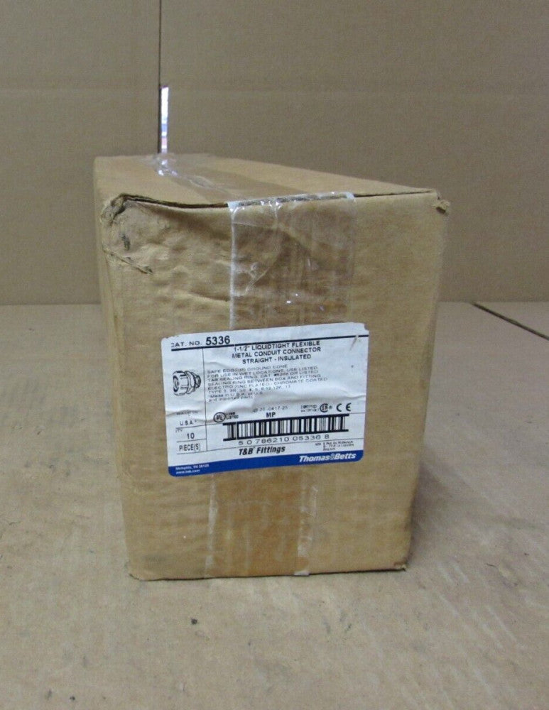 10QTY-THOMAS & BETTS 1-1/2" LIQUIDTIGHT FLEXIBLE METAL CONNECTOR, STRAIGHT, NIB!