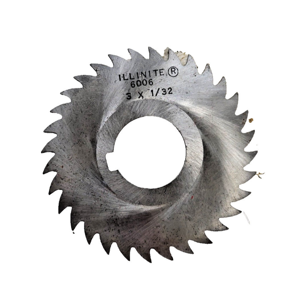 ILLINITE 3" X 1/32" X 1" SLITTING/SLOTTING SAW 6006 32 TEETH