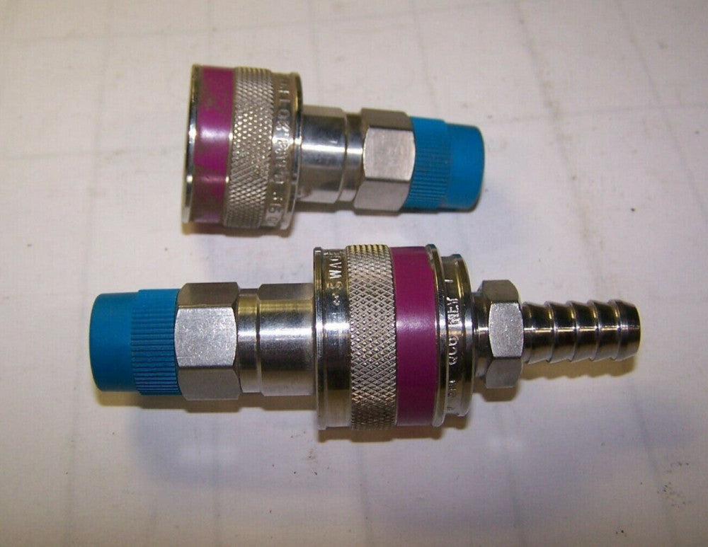 2) SWAGELOK QUICK CONNECT FITTING 316 QC6 KEY 7 LOT OF 2