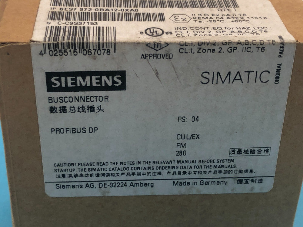 SIEMENS Bus Connector 6ES7 972-OBA12-OXAO NEW in USA FAST SHIP